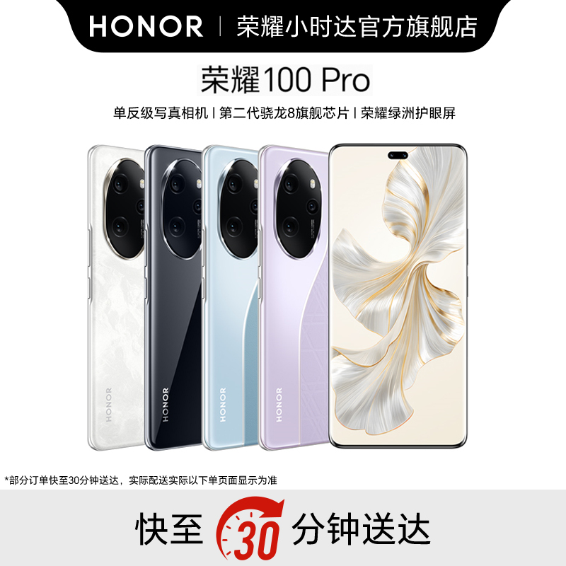 honor/荣耀100 Pro 单反级写真相机 荣耀绿洲护眼屏 5G手机 双卡 全网通版手机小时达