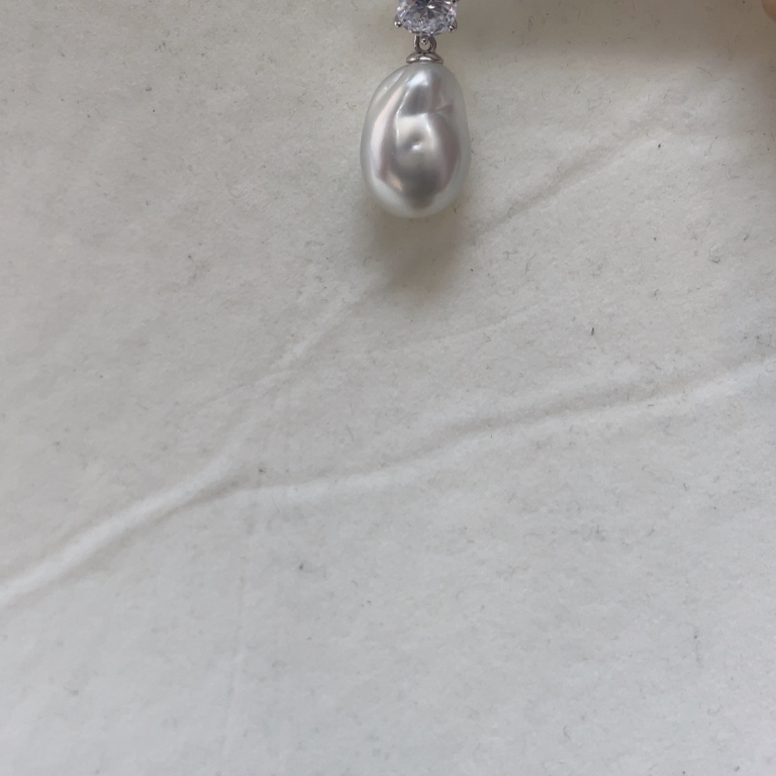 银S925镶嵌海水珍珠吊坠(不含链)