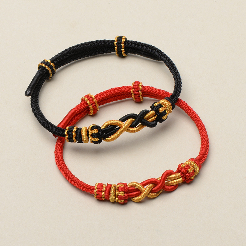 发财结手绳 成品 可穿3毫米孔的配饰本命年红绳可DIY