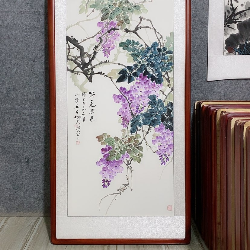 【闪购商品】国画书画作品带框125×65厘米