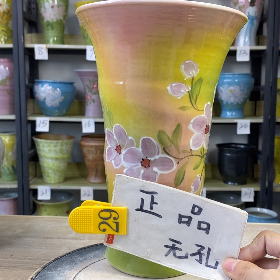 泉***咚景德镇手工手绘陶瓷花盆