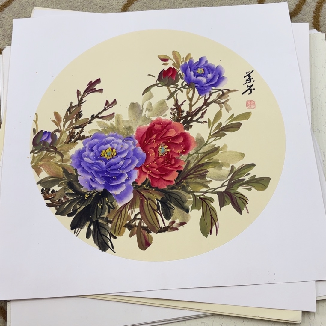 国画国画年启贺老师作品刘