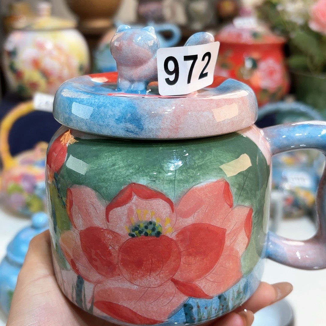 晚***享景德镇手绘高温釉下彩陶瓷茶具