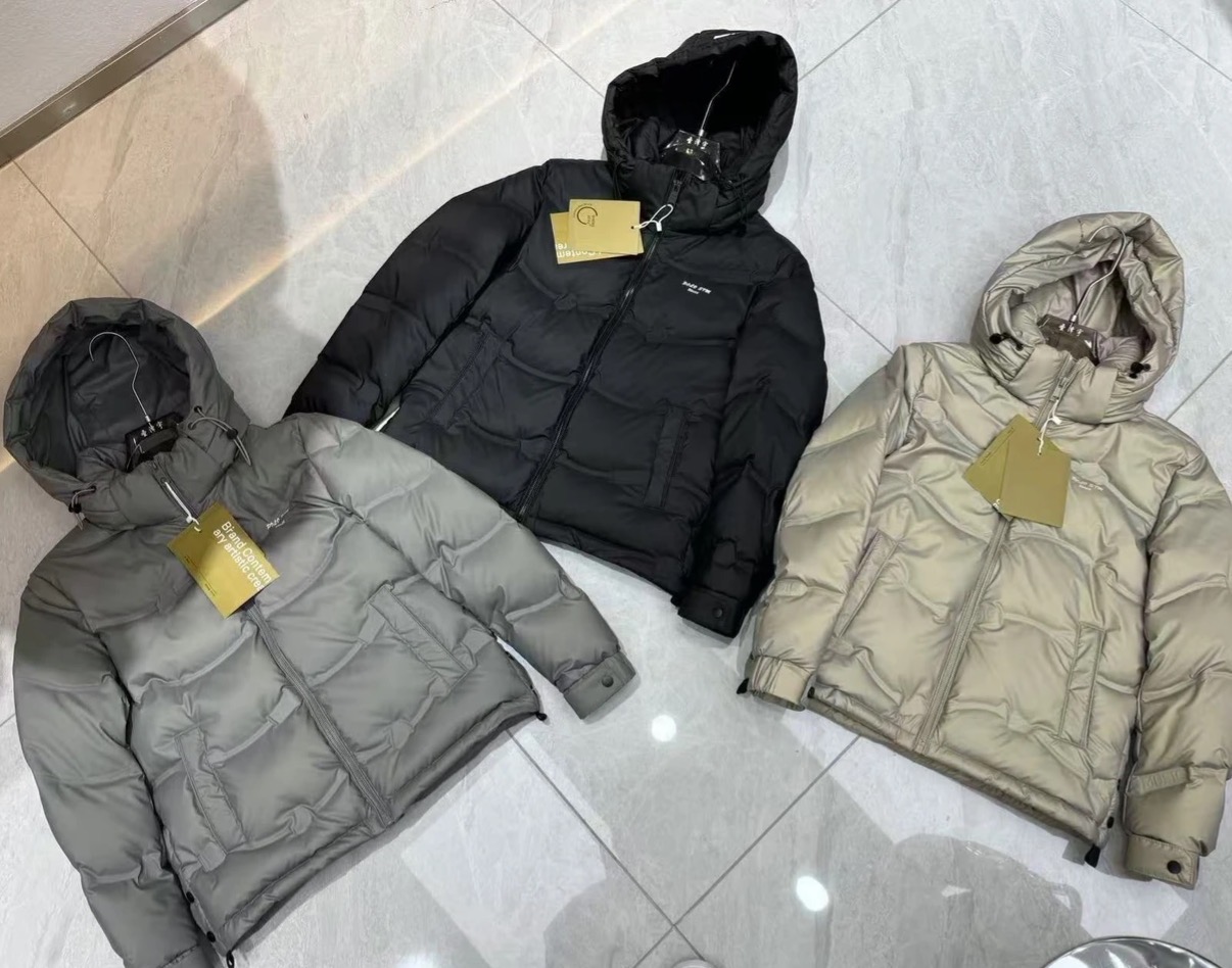 Z-8319冬季加厚新款简约压胶高充纯色防寒服外套