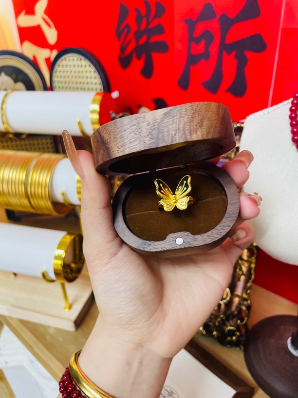 铜合金戒指 小蝴蝶戒指时尚素款气质百搭纯手工精美开口可调节