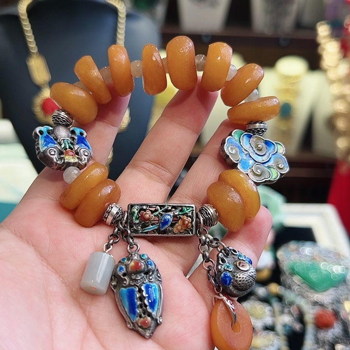 琥珀手链未镶嵌古风