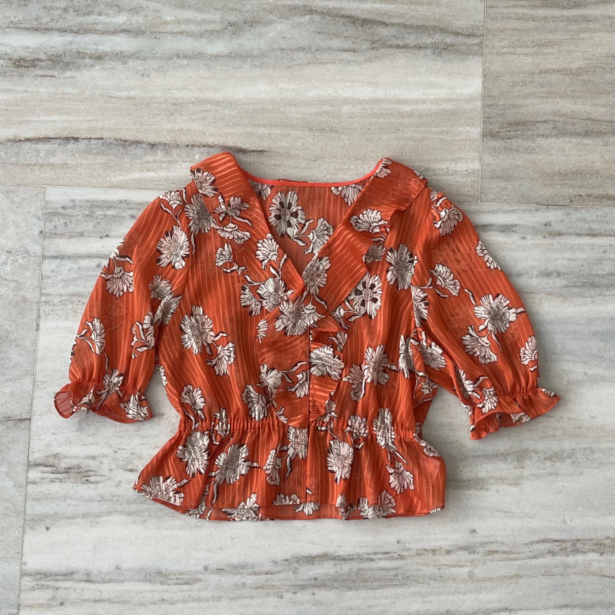 AMASS/阿玛施夏季荷叶领碎花衬衫5300693