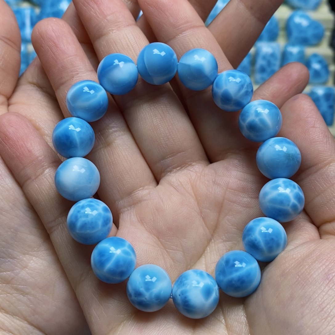 针钠钙石（海纹石）手串未镶嵌嘟**多
