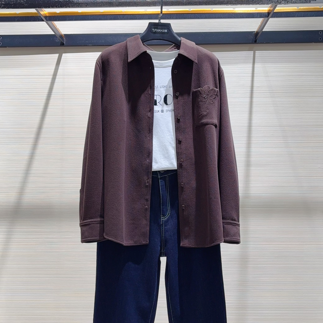 女士秋冬绒感直身长袖衬衫舒适百搭