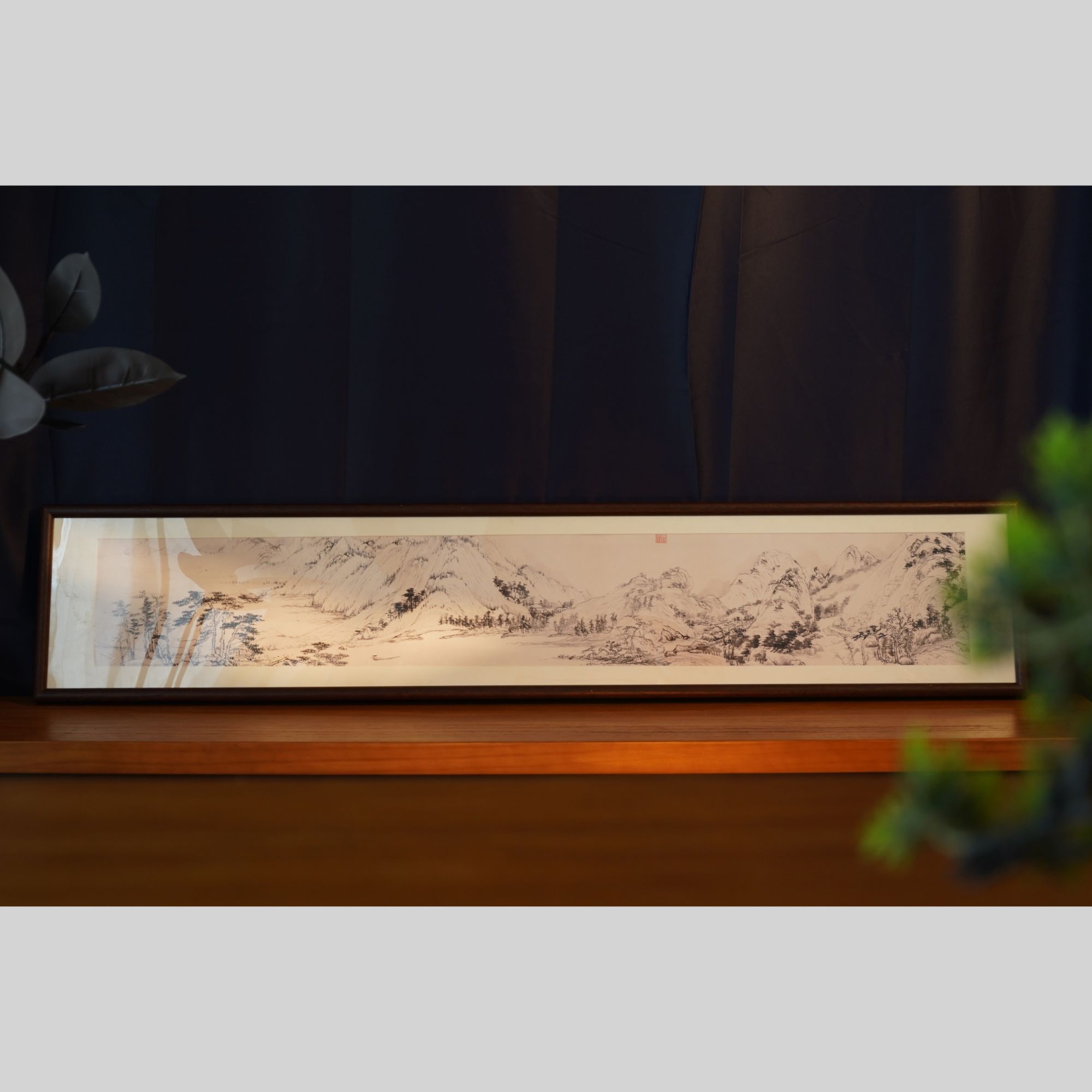 【富春山居图】冰糖果木实木沙发背景墙挂画书房茶室办公室装饰画