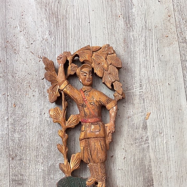 呆***走香榧木老木雕老人物花板