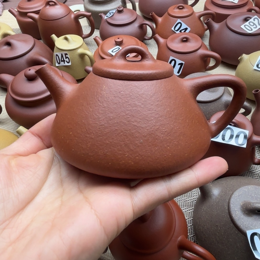 雷***神紫砂茶壶精挑红降坡子冶200