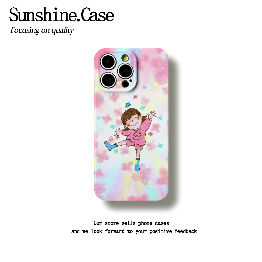 粉花女孩软壳适用苹果oppo华为vivo小米手机壳防摔全包ins