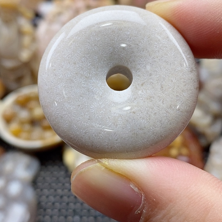 硅化珊瑚（珊瑚玉）颈饰未镶嵌