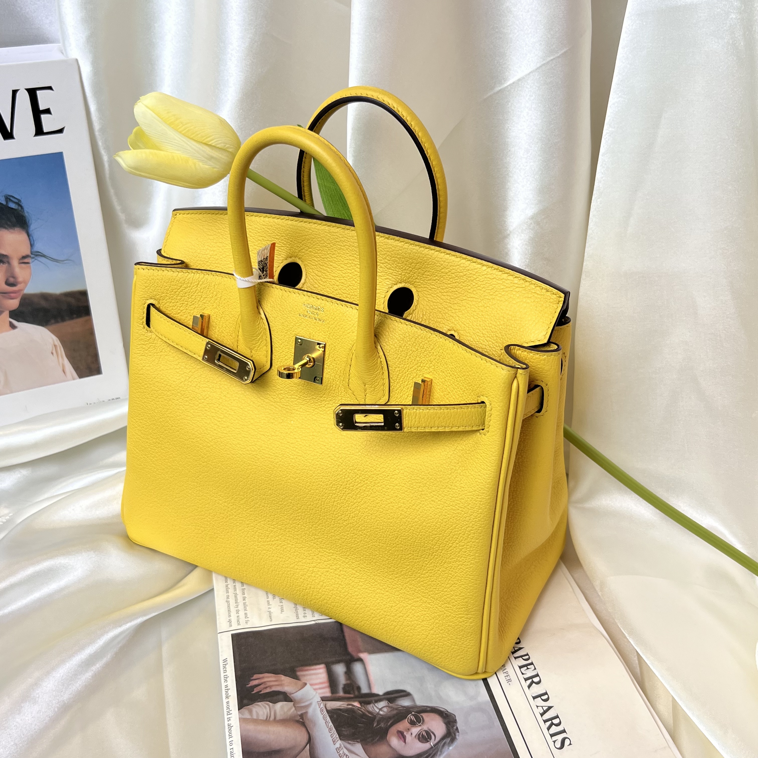 99新 Hermes/爱马仕 bk25那不勒斯黄金D刻/手提包/250408CX2CX202