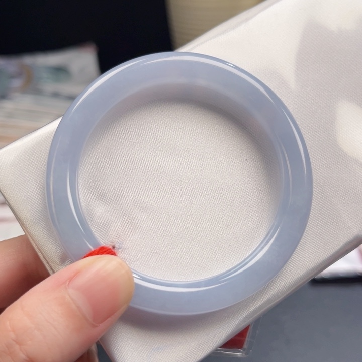 翡翠手镯未镶嵌9号55-57冰胶蓝紫美人条