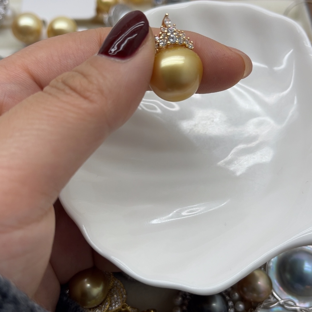 银S925镶嵌吊坠(不含链)海水珍珠