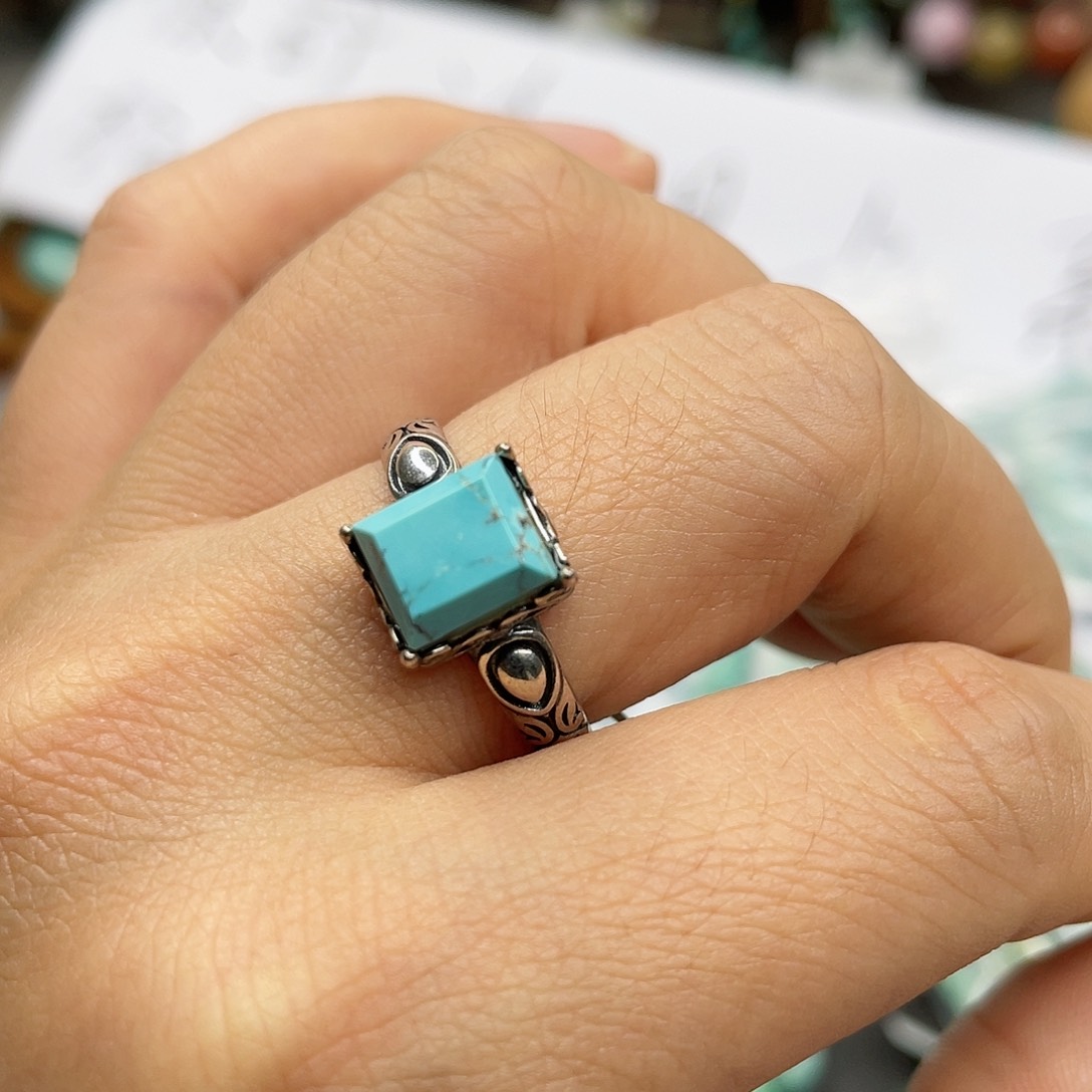 绿松石珠宝奇石银S925镶嵌