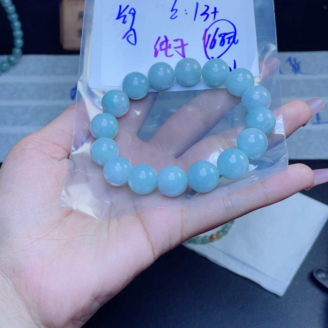 定制翡翠未镶嵌纯*珠串