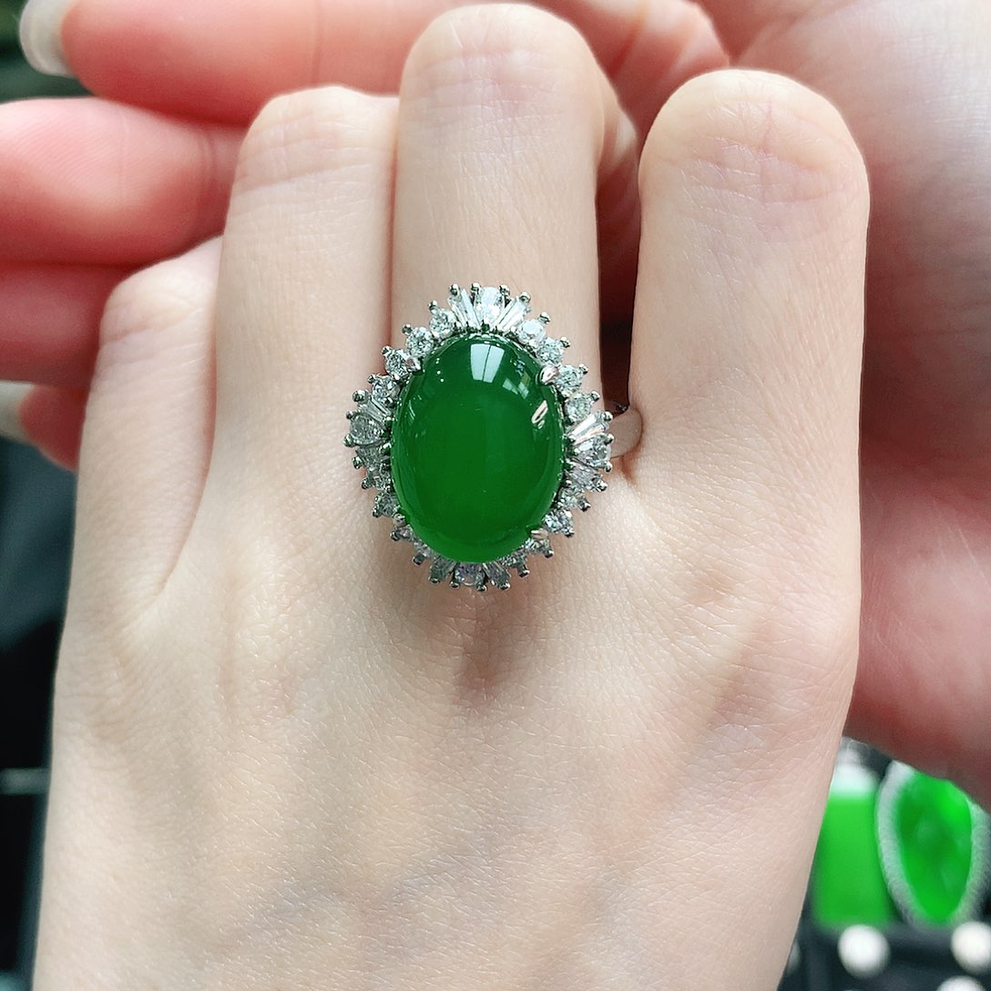 玛瑙/玉髓戒指银S925镶嵌