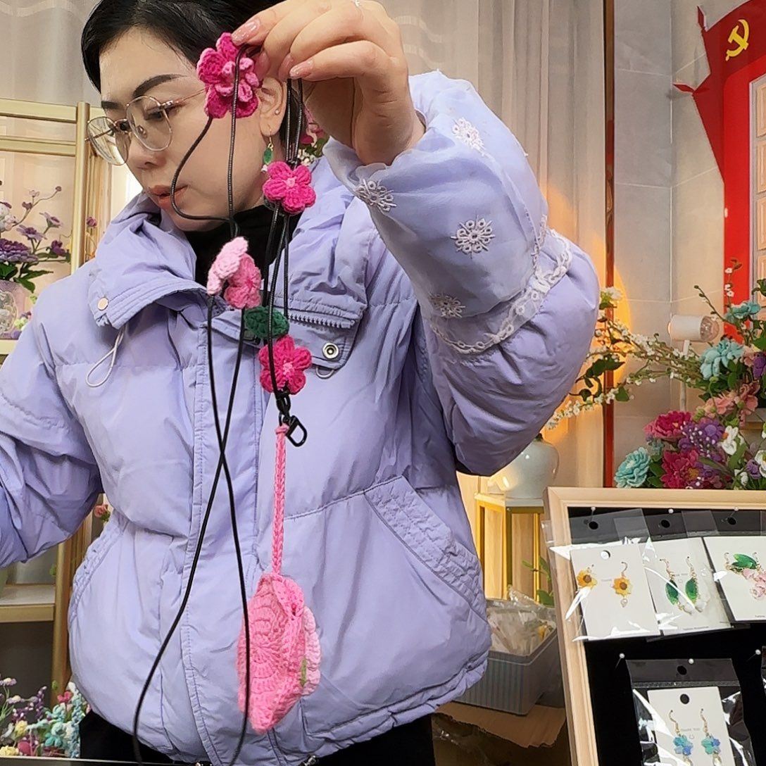 纯手工钩织钩织手机链