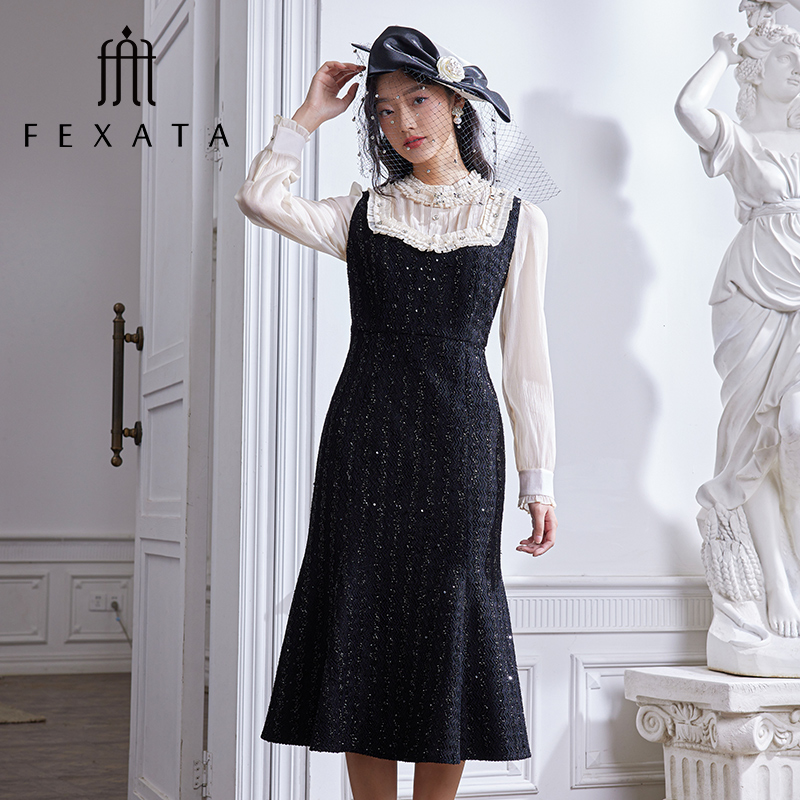 【芊芊专属】FEXATA斐格思钉珠鱼尾连衣裙