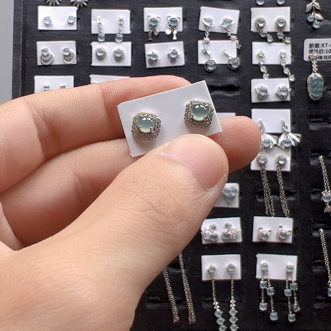 大***苏翡翠银S925镶嵌手链