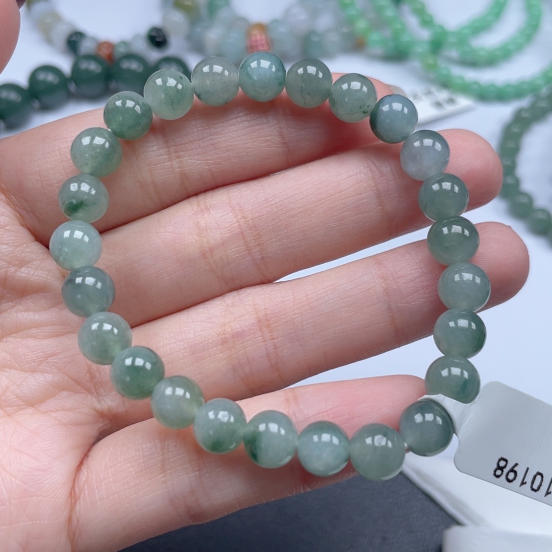 翡翠手链未镶嵌纯天然a货缅甸翡翠包邮7.3mm