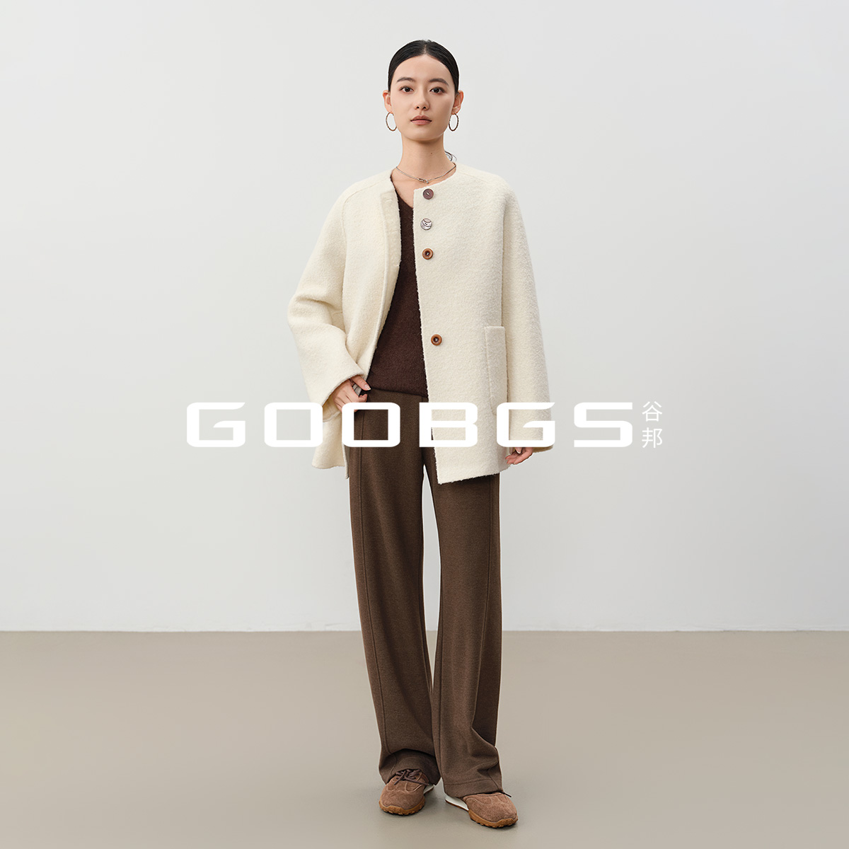 【谷邦L+】小香风毛呢外套女2025冬季新款B5486515