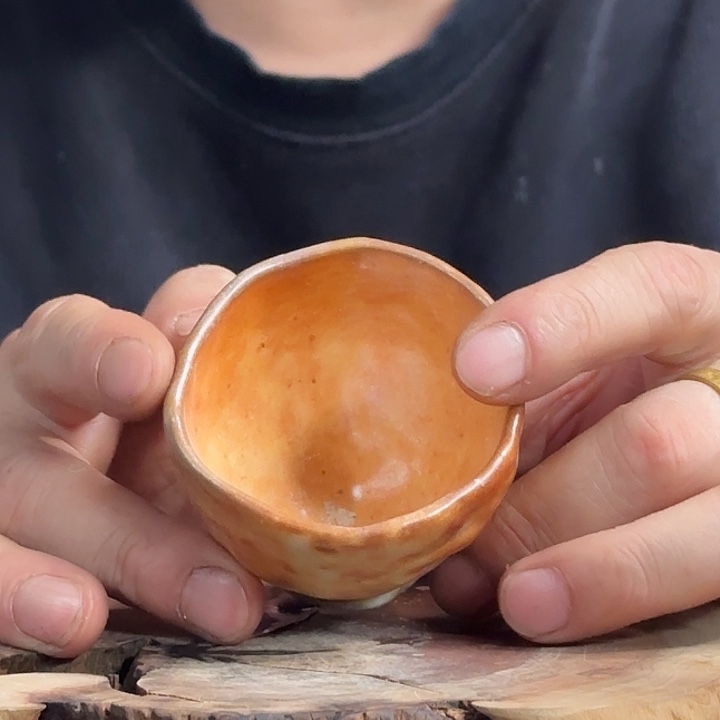 紫砂柴烧白泥手捏