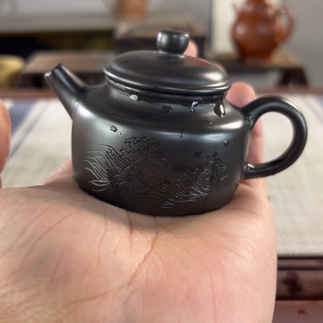 紫砂微瑕茶壶 宜兴原矿紫砂