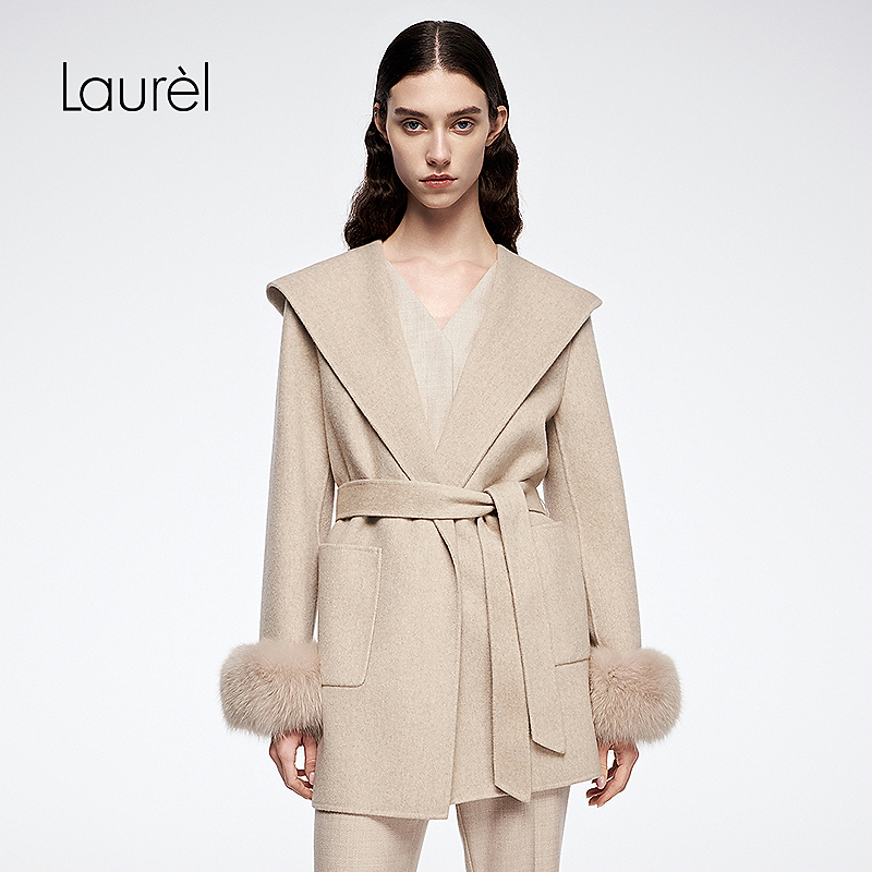 Laurel劳芮25秋新款连帽宽松短款大衣LWL364D05500
