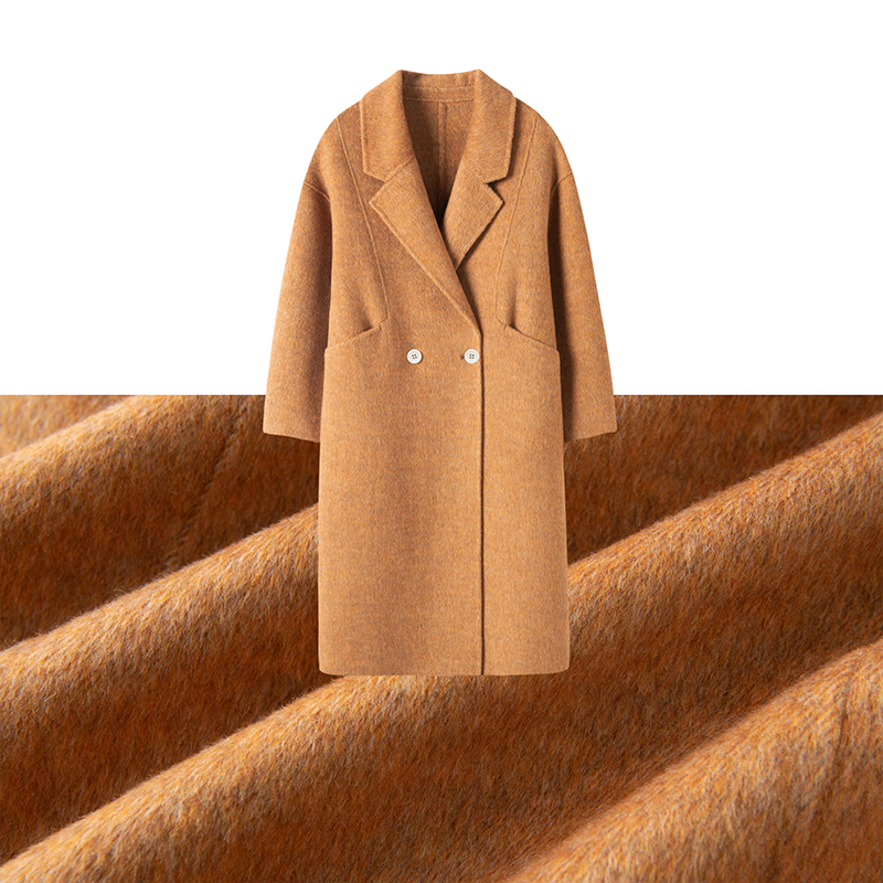 2025双旦秋冬新款100%初剪羊毛宽松氛围感暖冬大衣纯手工休闲