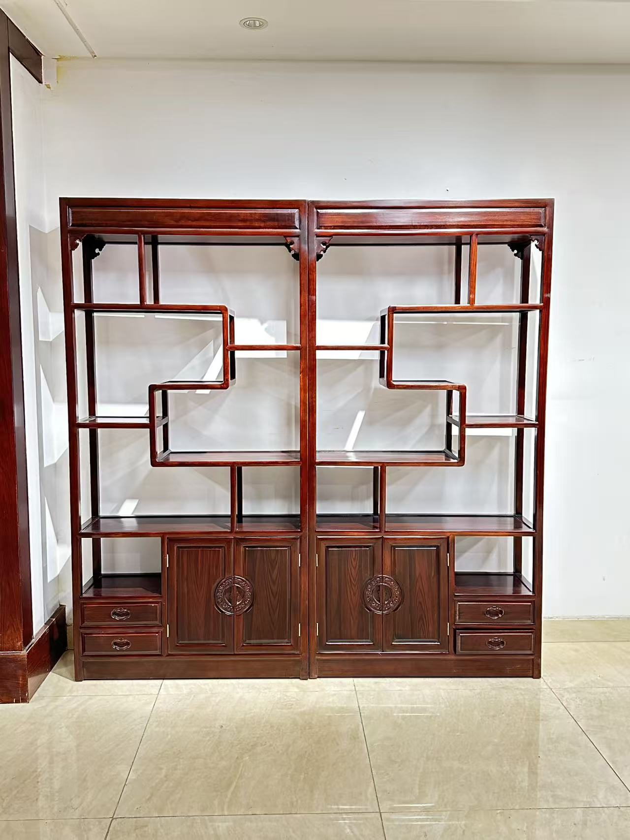 工厂直出如意博古架南美酸枝木实木博古架