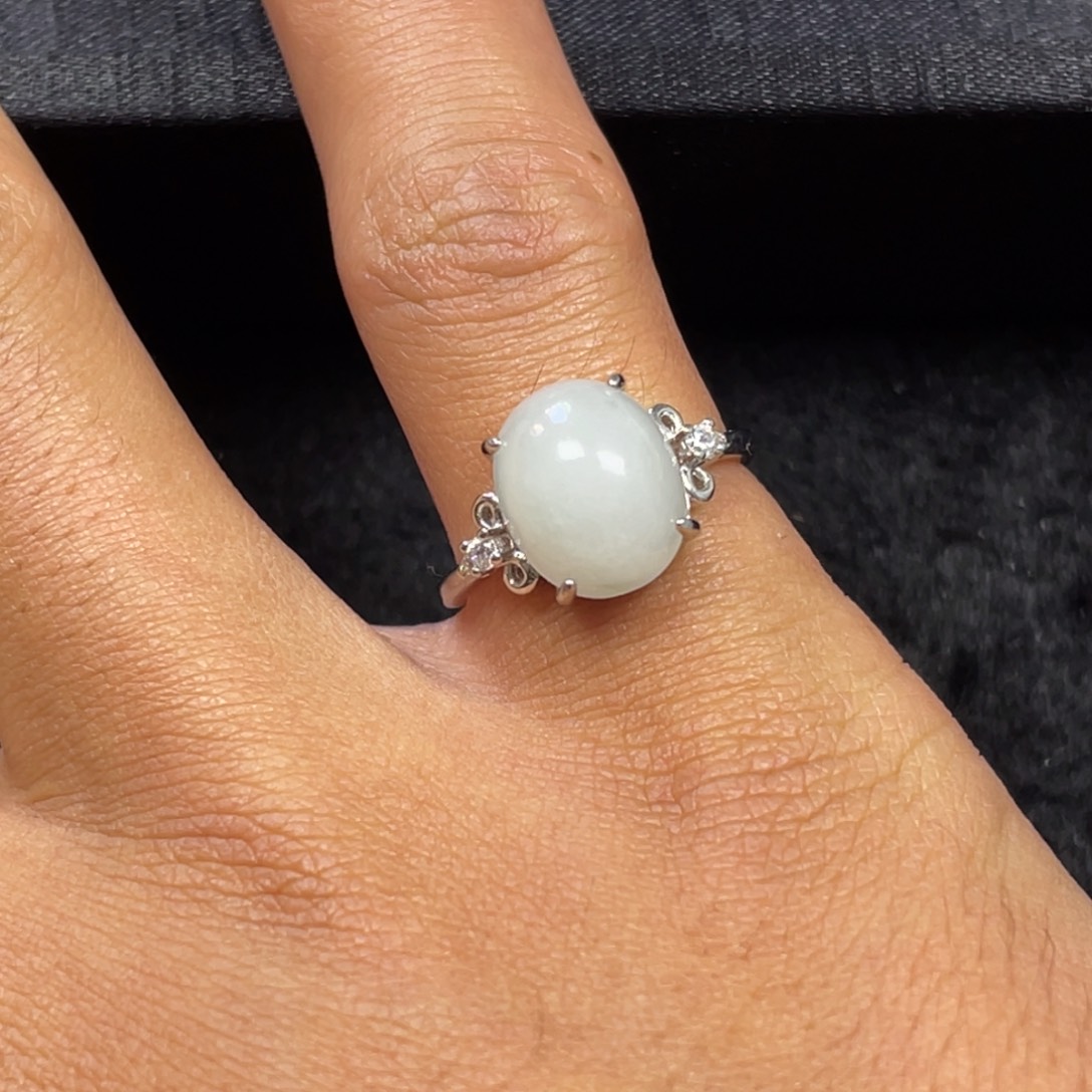 翡翠银S925镶嵌戒指