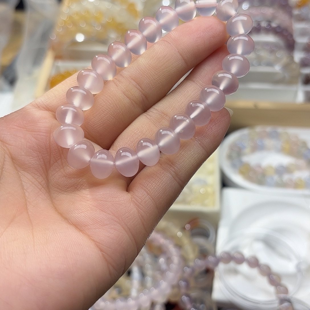 溏***熟玛瑙/玉髓未镶嵌手链呼粉算盘卡10