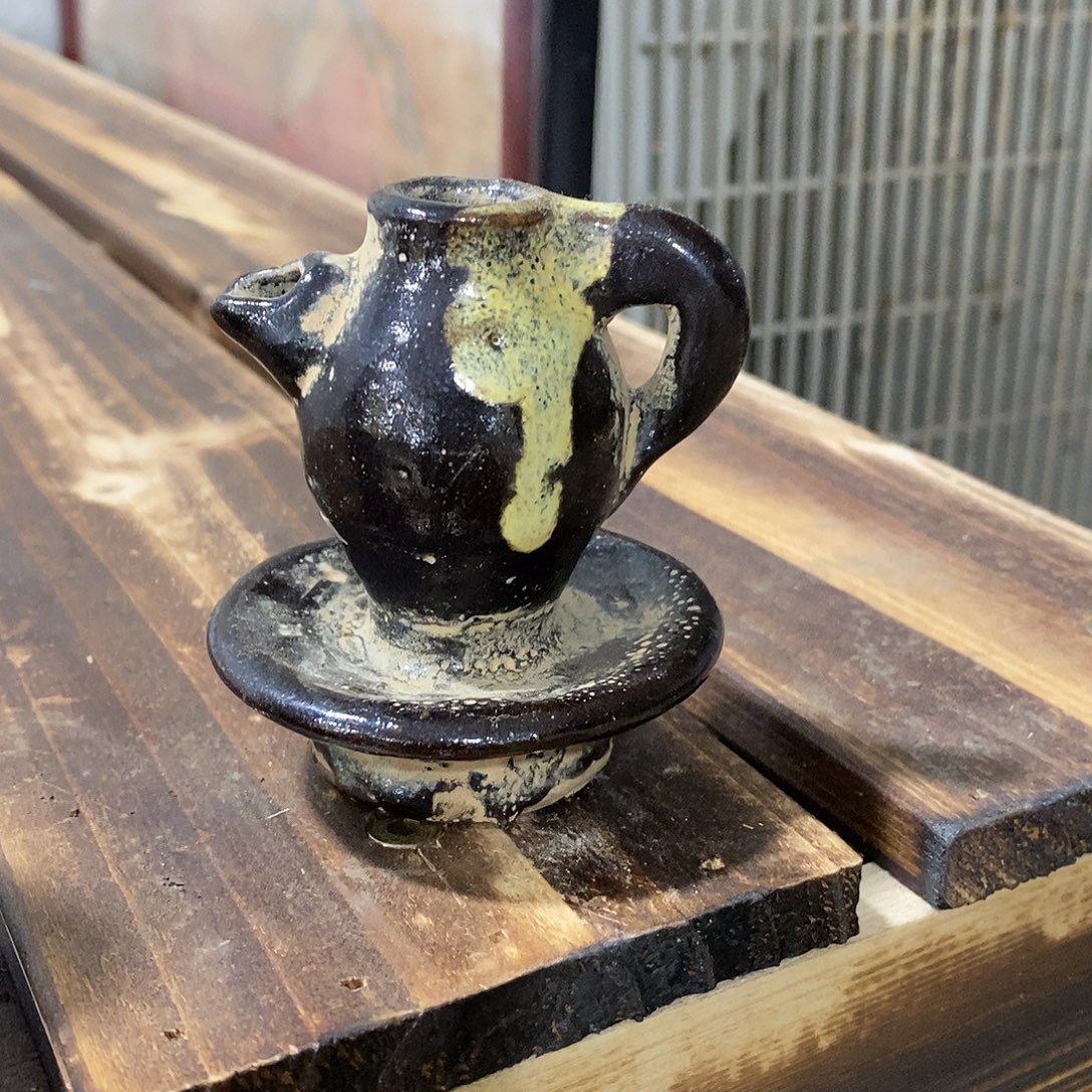 瓷片磁州窑的一个油灯