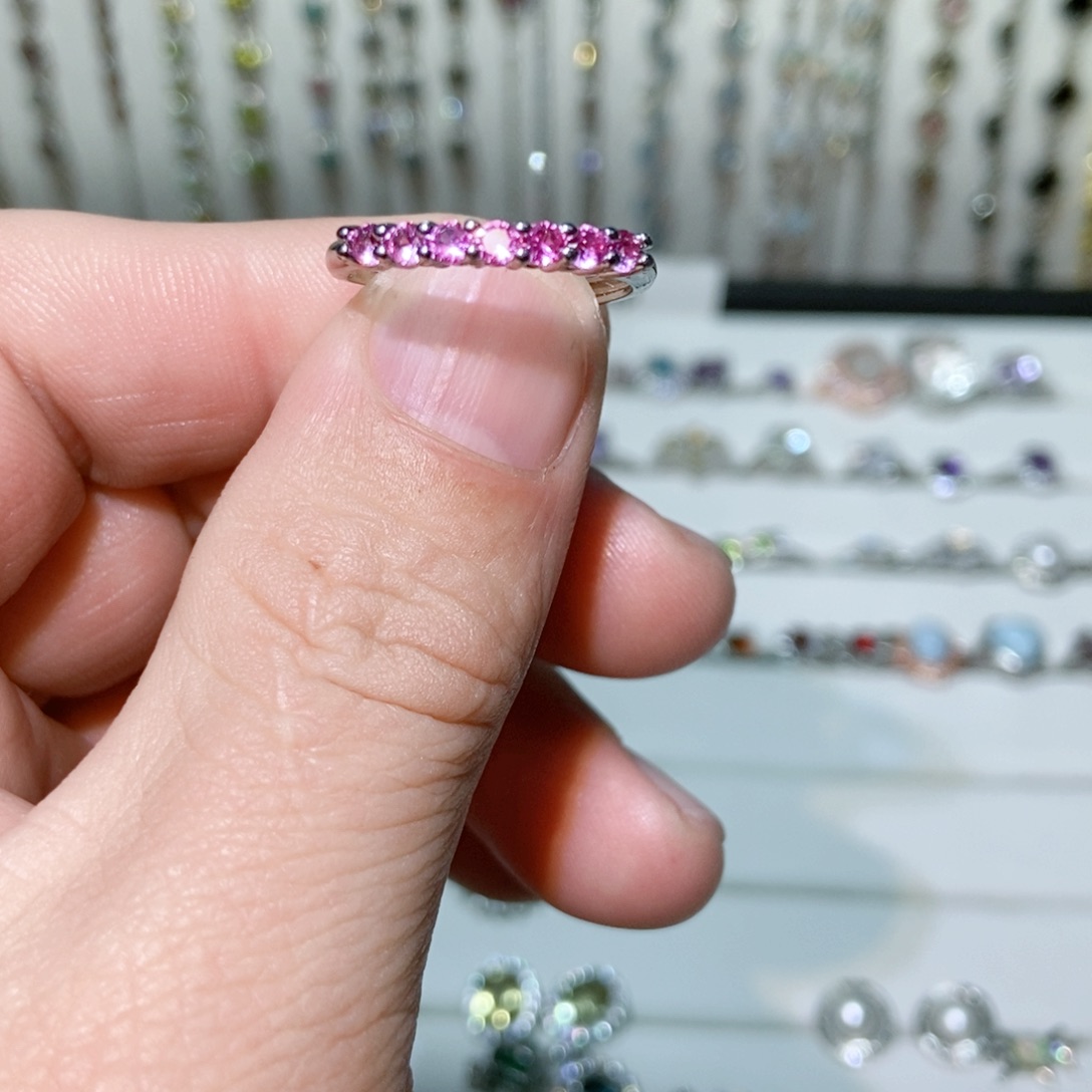 绿水晶戒指银S925镶嵌