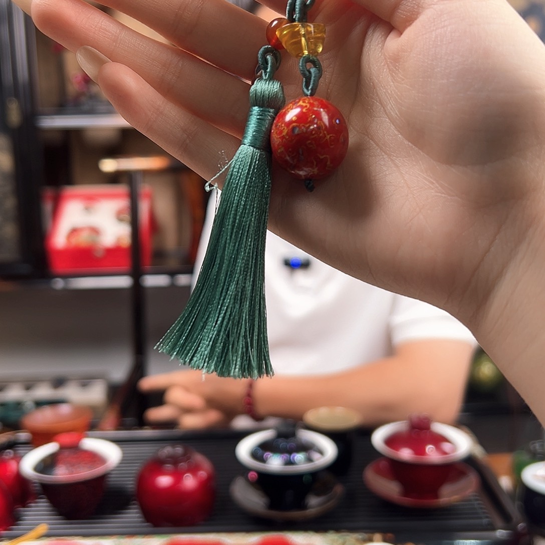 大漆珠太古大漆流苏