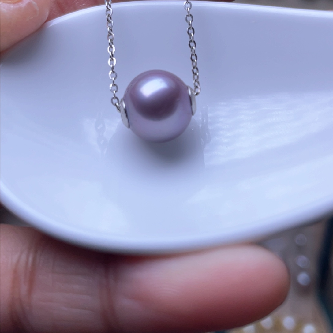 淡水珍珠吊坠银S925镶嵌