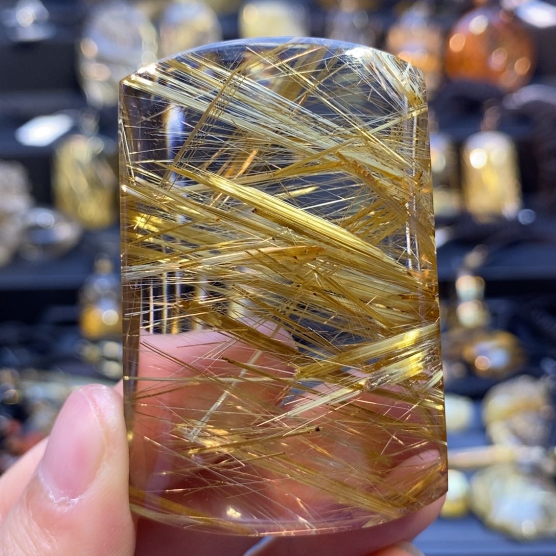 水晶颈饰未镶嵌天然水晶钛晶无事牌