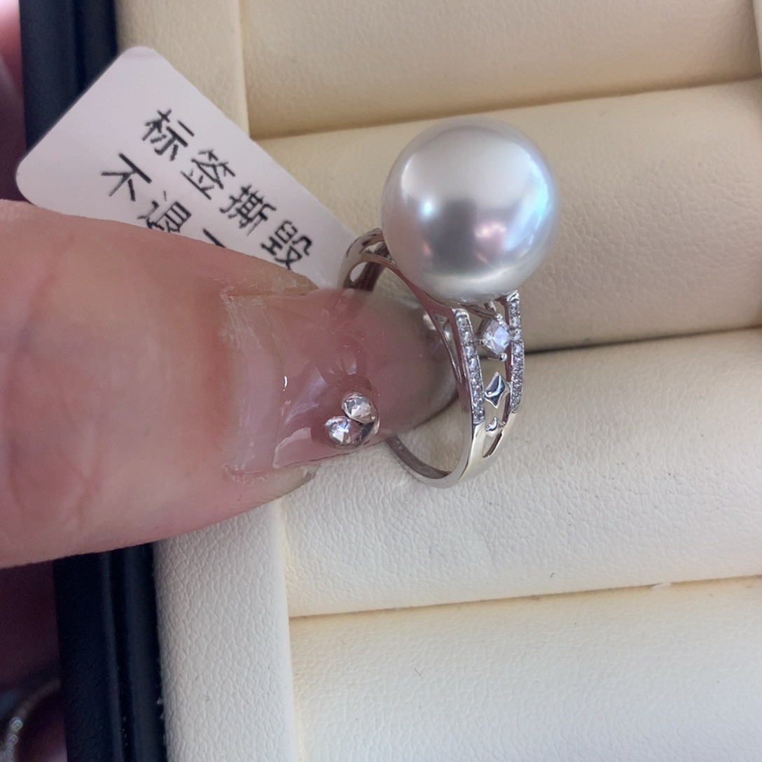 海水珍珠戒指18K金镶嵌