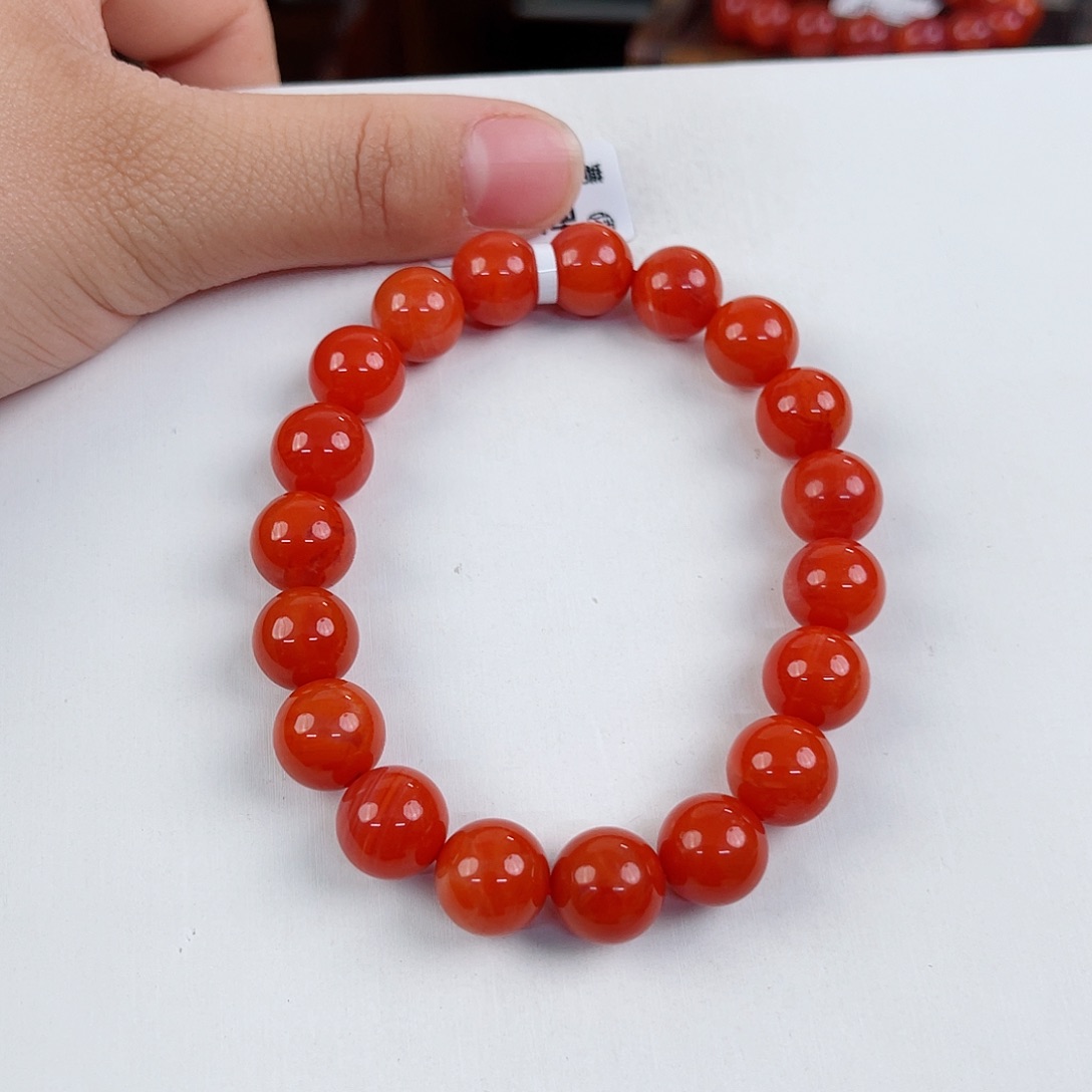 南红玛瑙瓦西单圈10mm未镶嵌