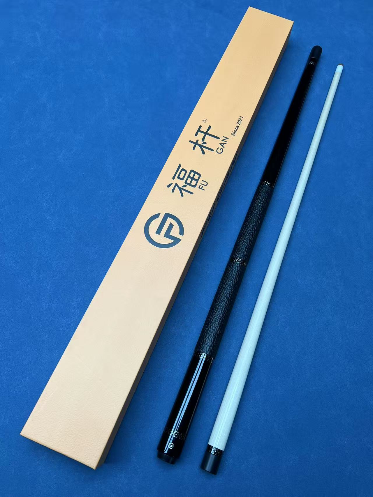福杆台球杆手工杆黑檀素面两段皮把