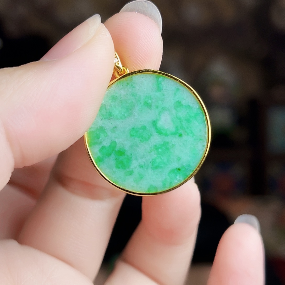 翡翠银S925镶嵌颈饰吊坠