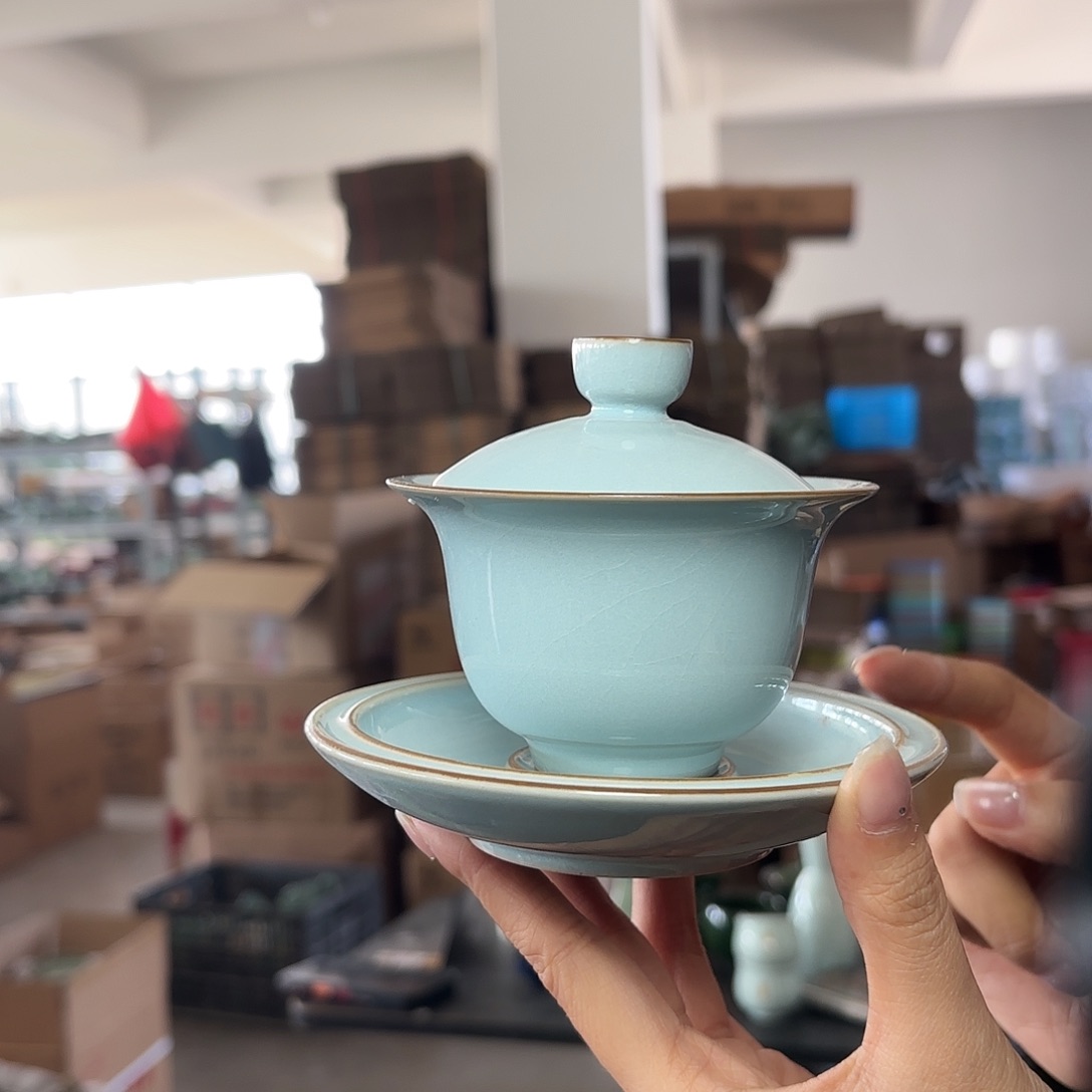 龙泉云间青瓷小米茶器