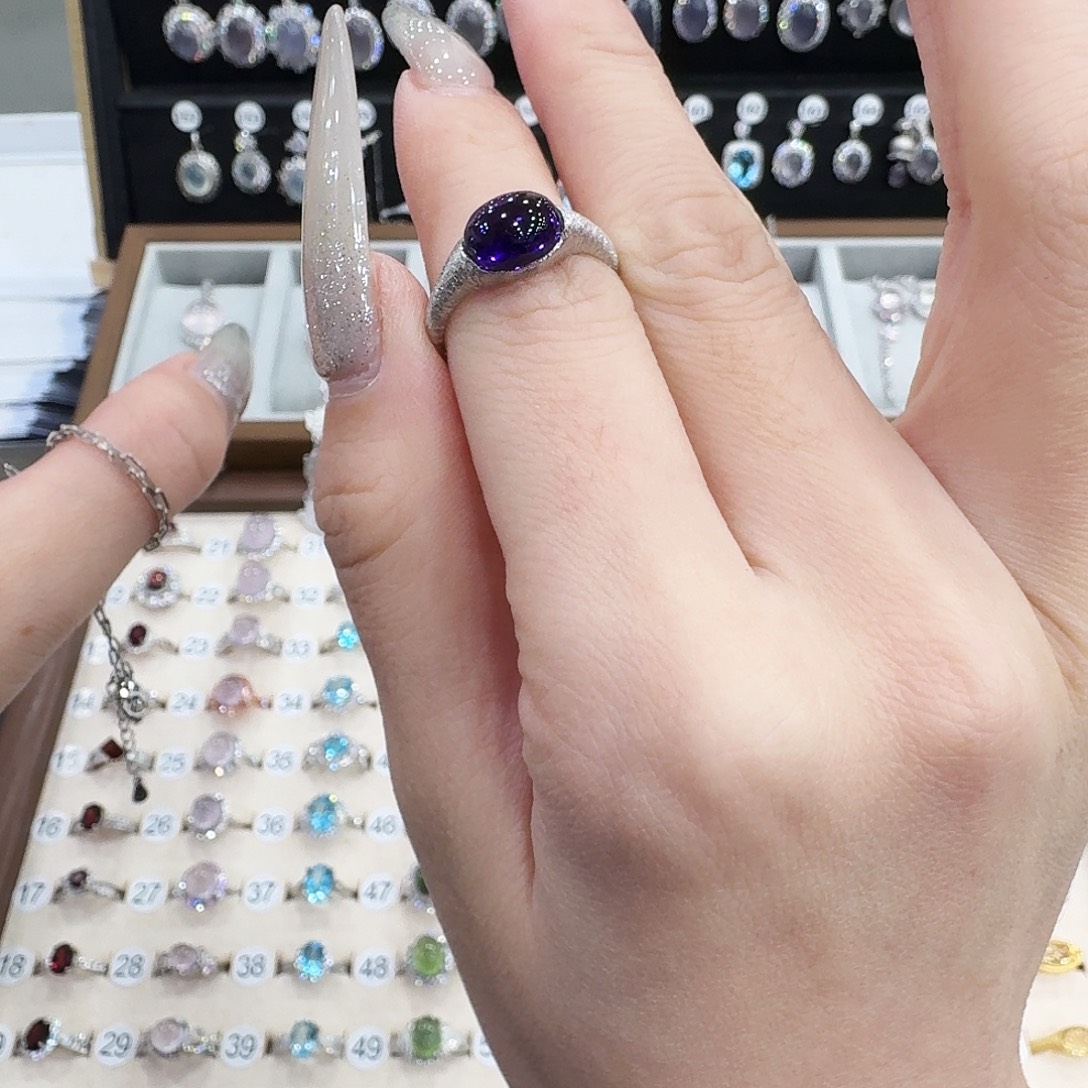 K****戒指银S925镶嵌紫晶