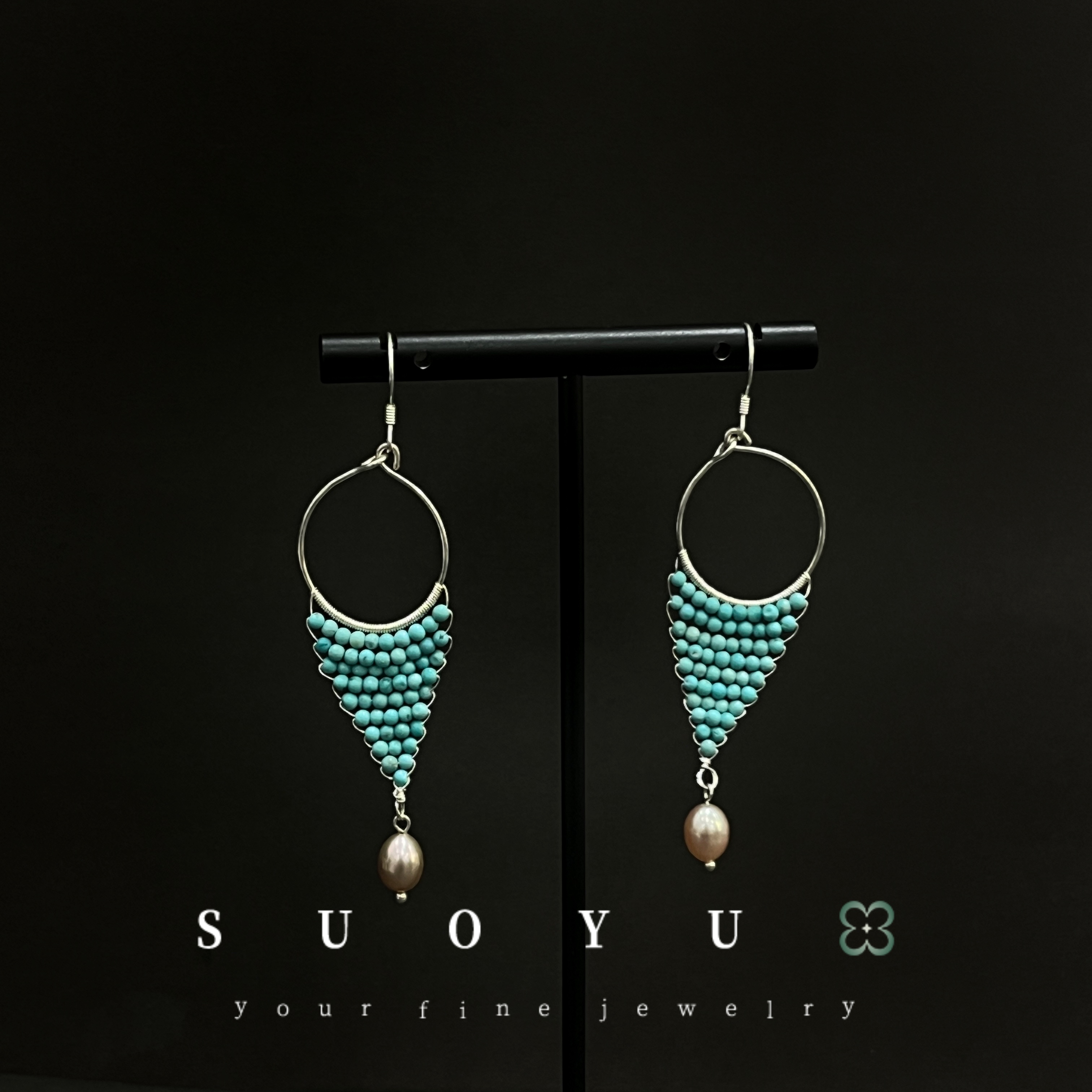 捕梦·所欲珠宝|24 B110166-绿松耳钩#多样性发一