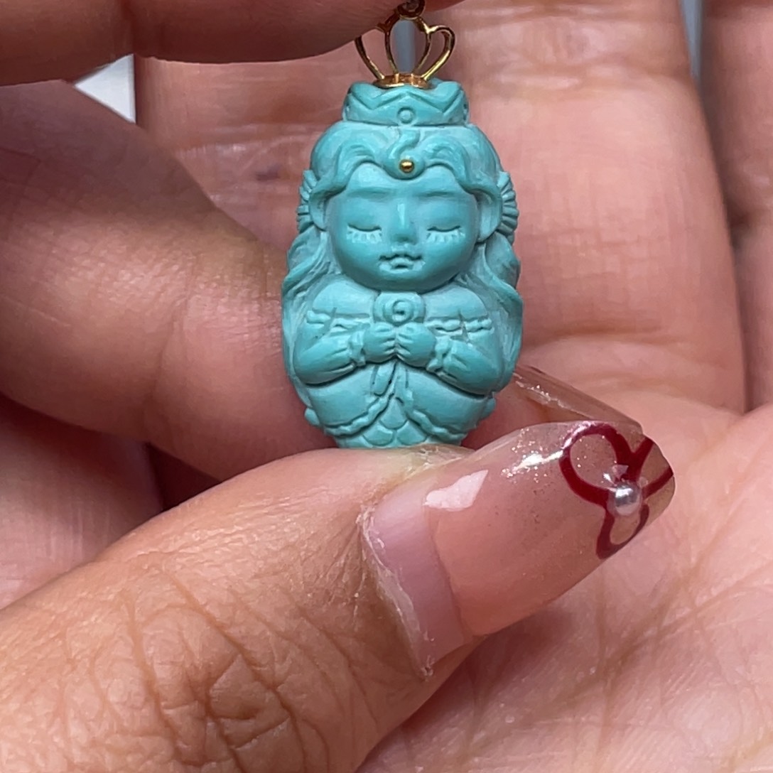 未镶嵌绿松石372逗*豆绿松石