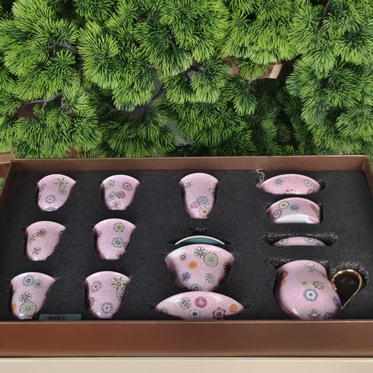 吉祥如意12头静雅三才盖碗组  -  AA1279